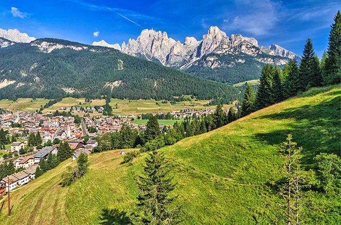 Panorama von Pozza di Fassa