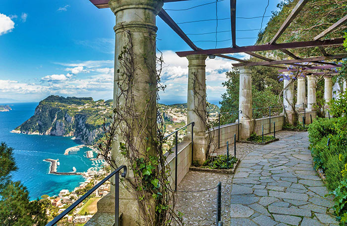 Terrasse in der Villa San Michele auf Capri 